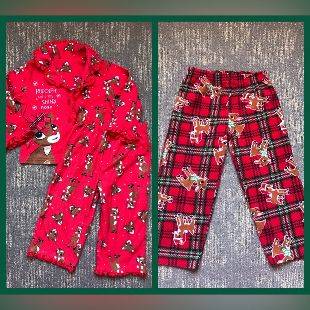 Rudolph the Red Nosed Reindeer Pajama bundle size 2T/3T
